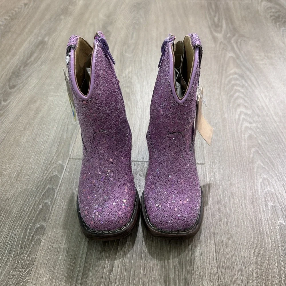Roper Glitter Galore Square Toe Cowboy  Toddler Girls Purple Boots Size 5‎ NEW